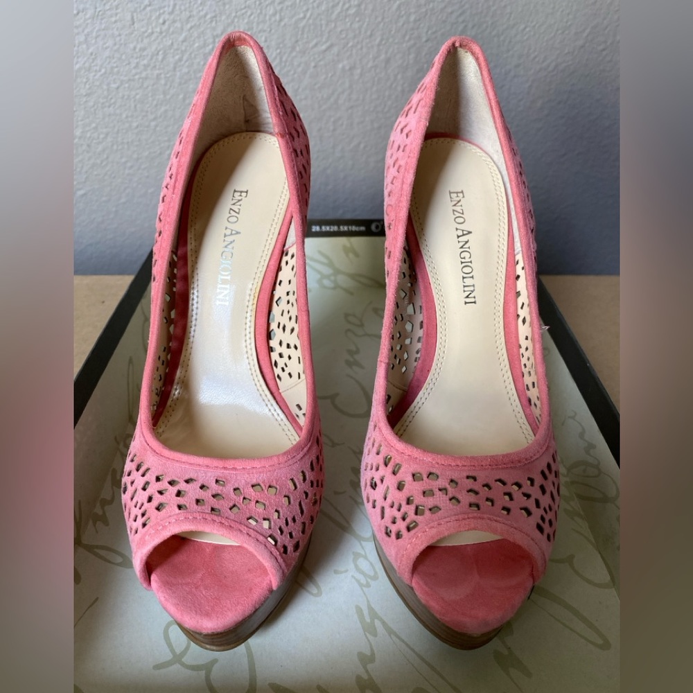 Enzo Angiolini Sully Platform Pump—Pink suede